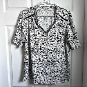 3/25$💥 Perseption top blouse women black white large shirt button